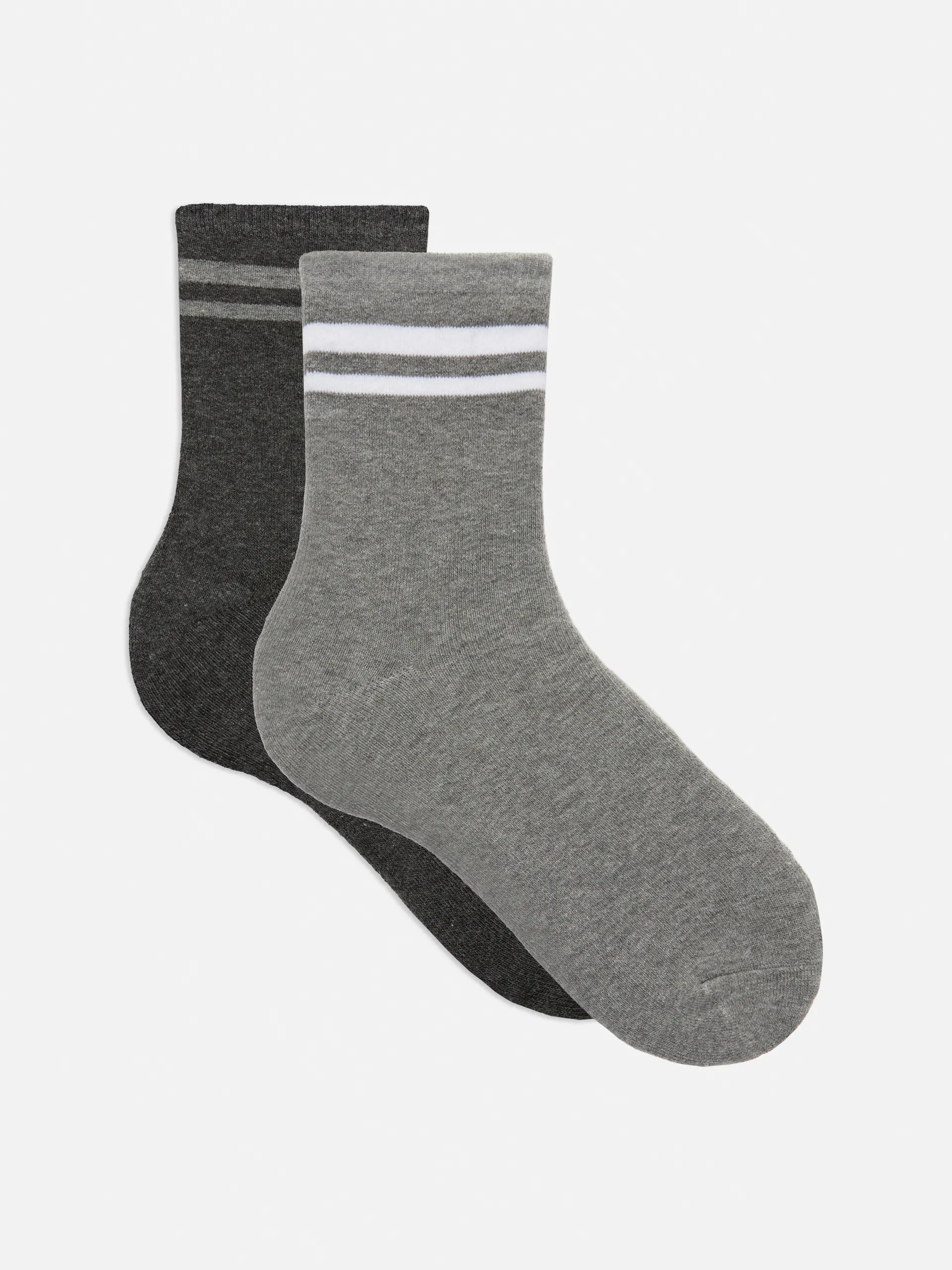 Pack 2 pares soquetes riscas rebordo