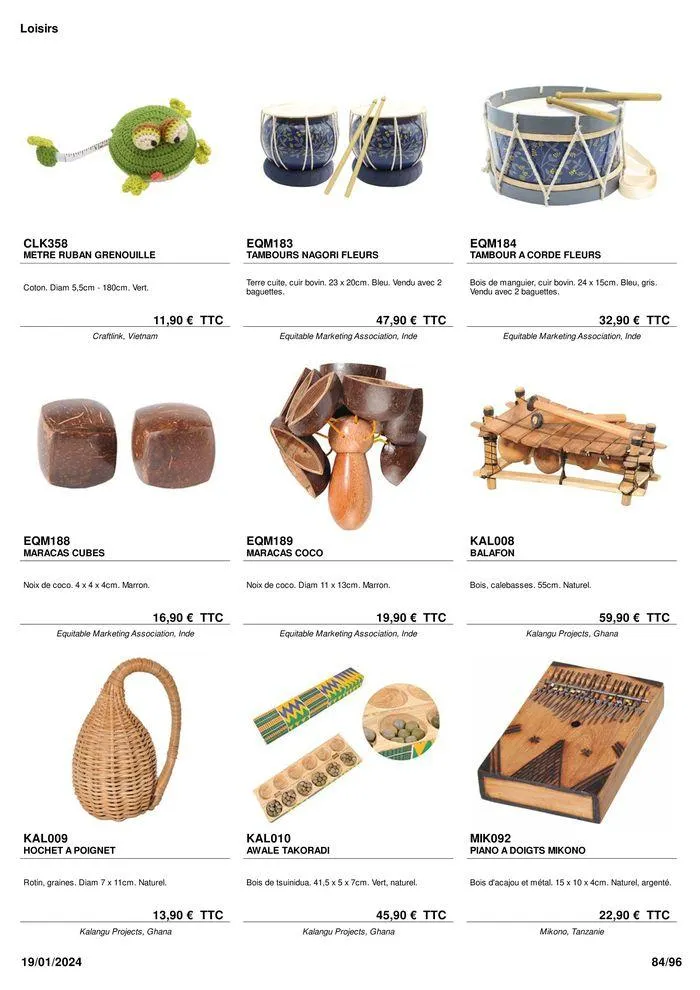 ARTISANAT . DéCORATION . MODE . JOUETS du 9 février au 31 août 2024 - Catalogue page 86