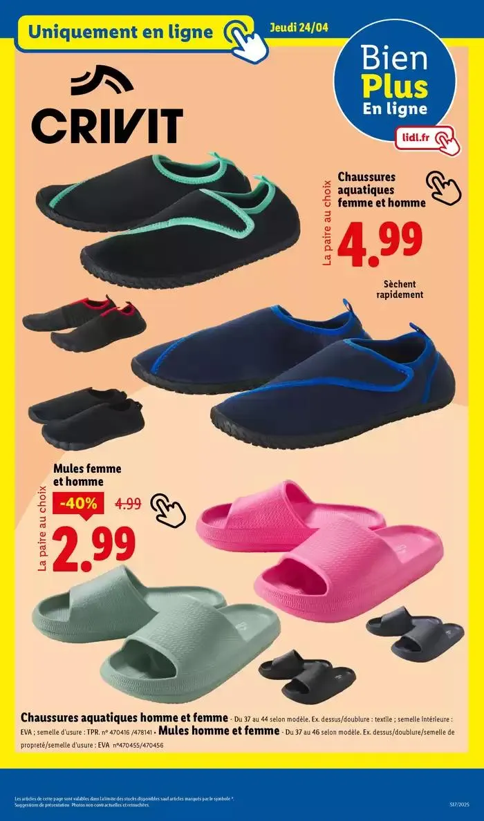 Ne manquez pas les ventes de jardinage et textile ce jeudi chez Lidl du 21 avril au 24 avril 2025 - Catalogue page 39