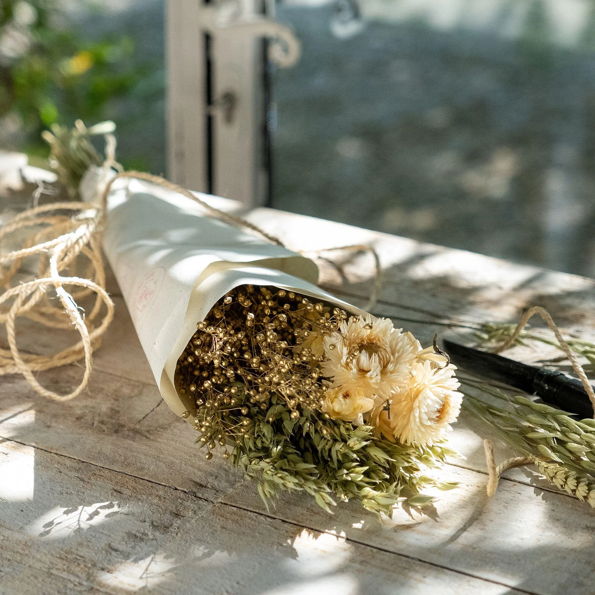 Bouquet de fleurs séchées H55cm - naturel