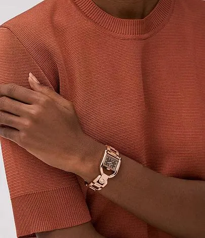 Montre Harwell à trois aiguilles, en acier inoxydable, doré rose