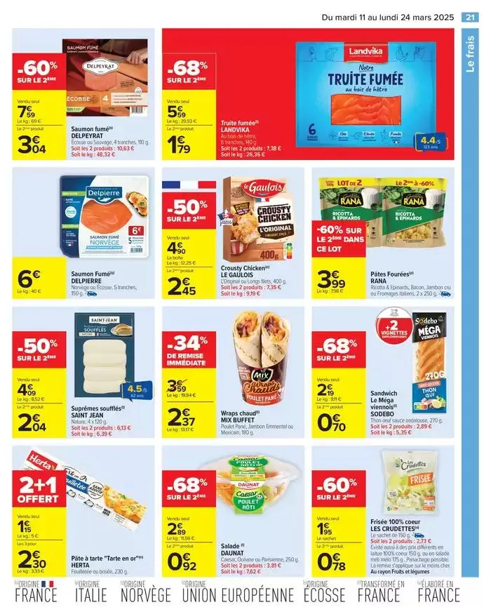 LES JOURS MEILLEURS AVEC LES PRODUITS CARREFOUR du 11 mars au 24 mars 2025 - Catalogue page 23