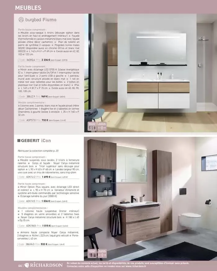 SALLE DE DE BAINS ET CARRELAGE 2025 du 11 avril au 31 décembre 2025 - Catalogue page 66