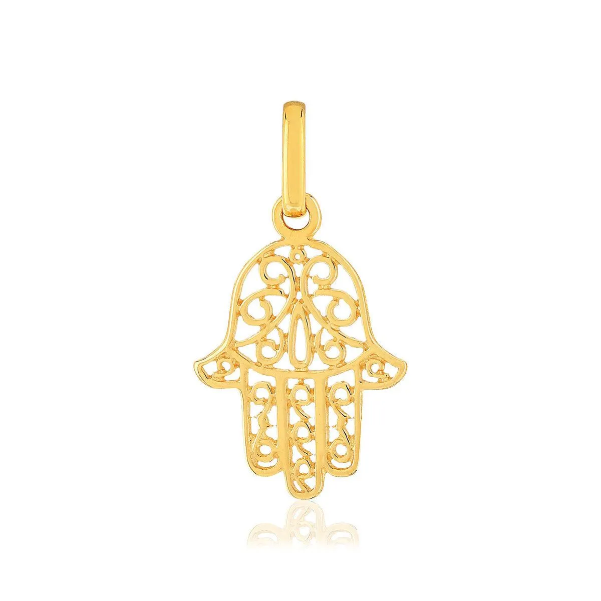 Pendentif main de Fatma or jaune 375