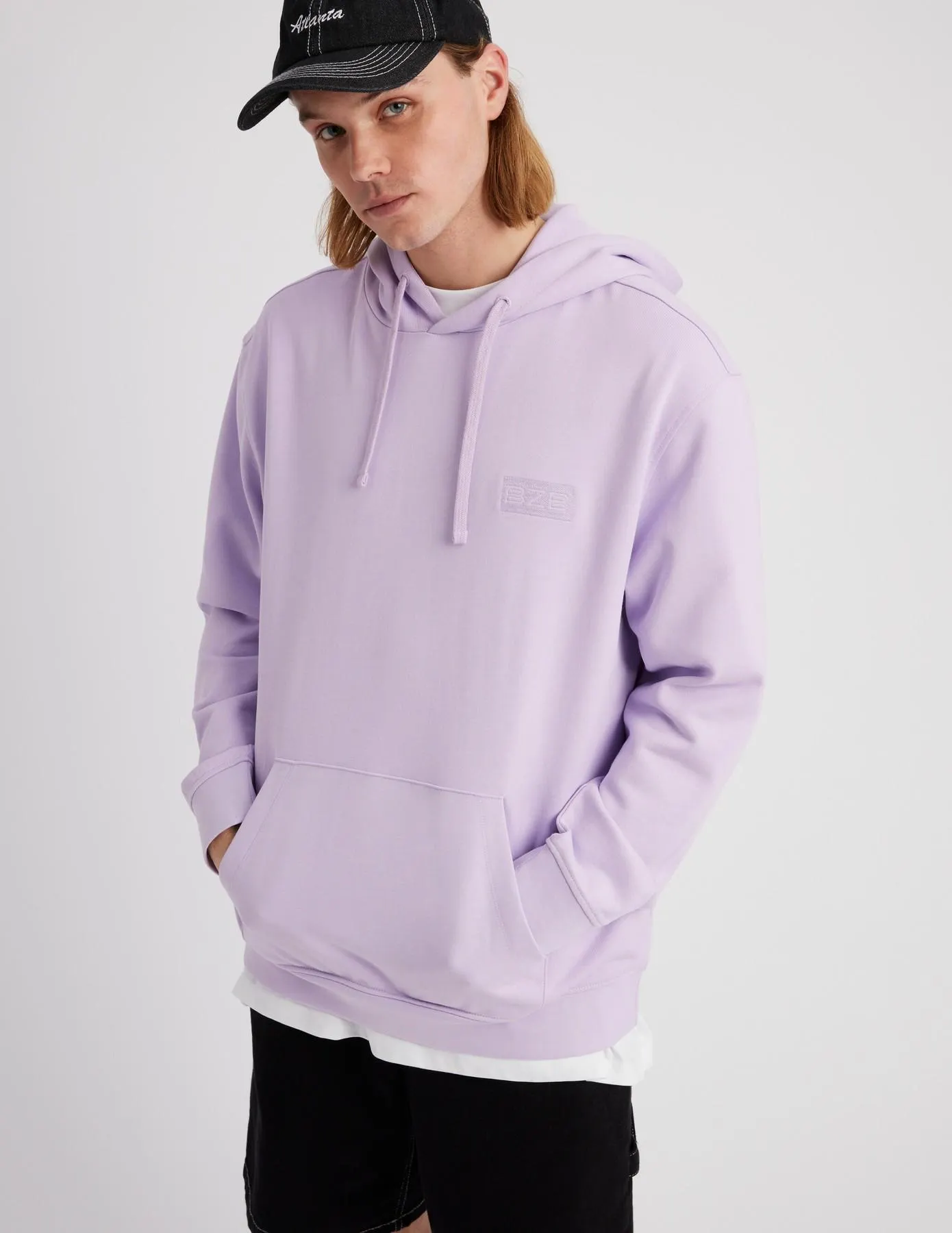 Sweat brodé à capuche - Lila