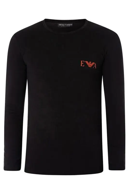 Tshirt Stretch Ml Logo Printé - Emporio Armani - Homme - 00020 NERO