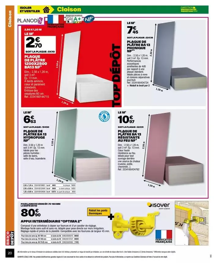 J’améliore mon habitat à prix dépôt du 2 octobre au 9 octobre 2024 - Catalogue page 20