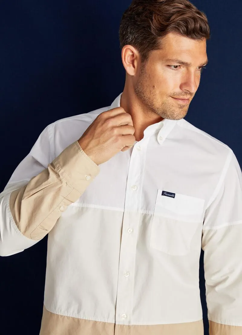 CHEMISE À BLOCS DE COULEURS EN DEGRADÉ