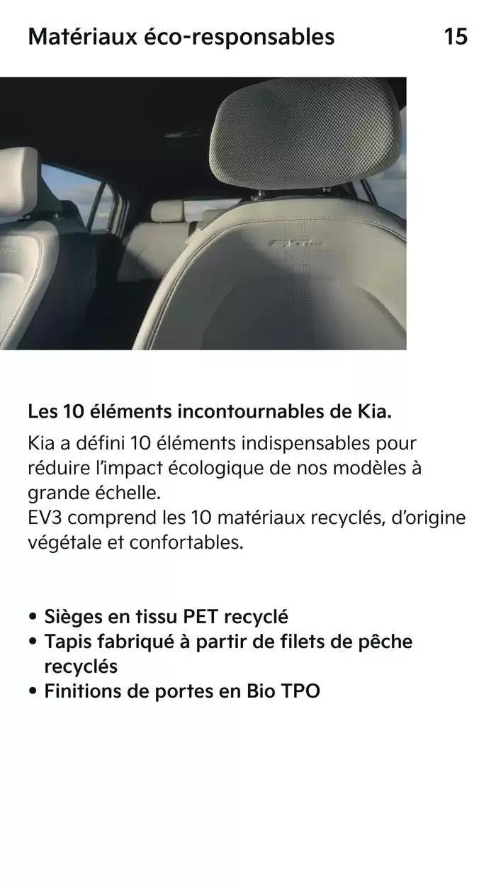 KIA Nouveau EV3 100% électrique - Brochure du 8 octobre au 29 septembre 2025 - Catalogue page 15