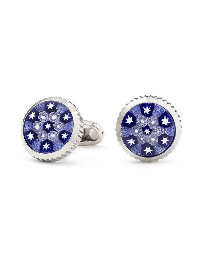 Trezze Brass and Murano Glass Night Sky Cufflinks