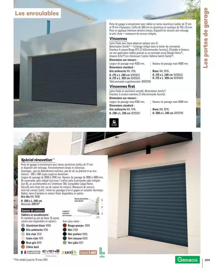 Menuiserie Extérieures 2025 du 1 janvier au 31 décembre 2025 - Catalogue page 109