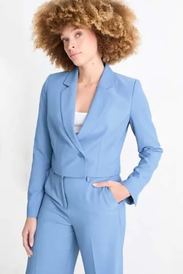 Cropped blazer - fitted - ribbed