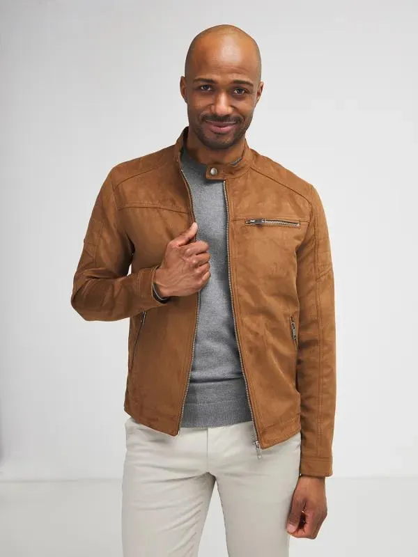 Blouson En Simili Cuir - Camel