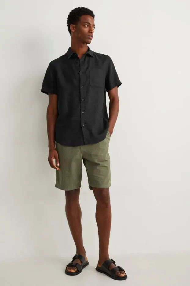 Linen shirt - regular fit - Kent collar