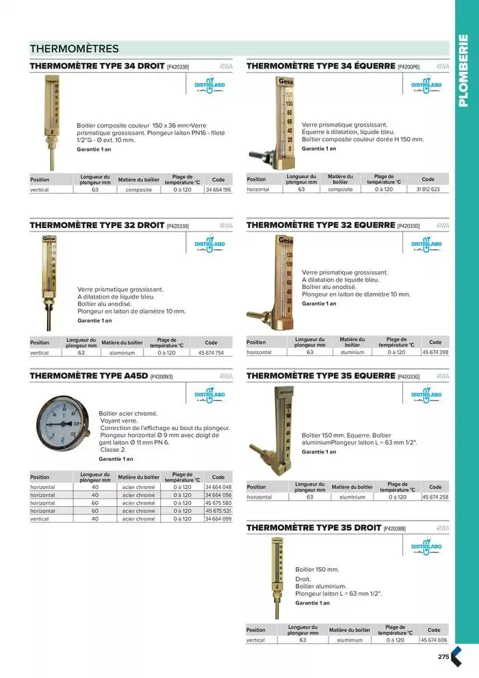 Catalogue génie climatique & sanitaire | Édition 2024-2025 du 2 octobre au 31 décembre 2025 - Catalogue page 275