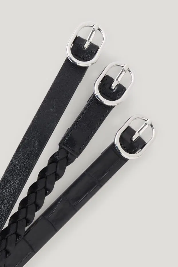 Multipack of 3 - belt - faux leather