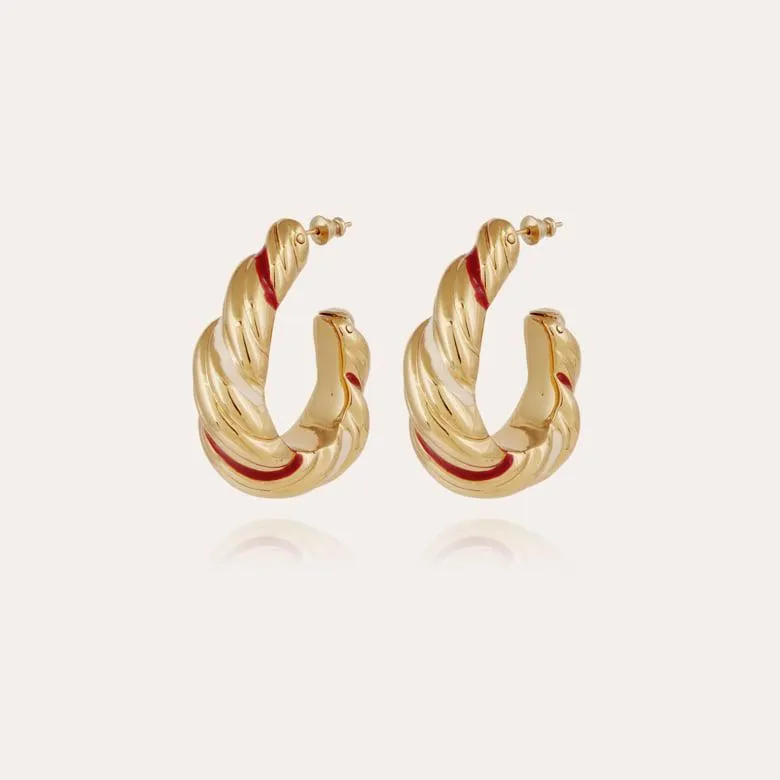 Meltem enamel earrings gold