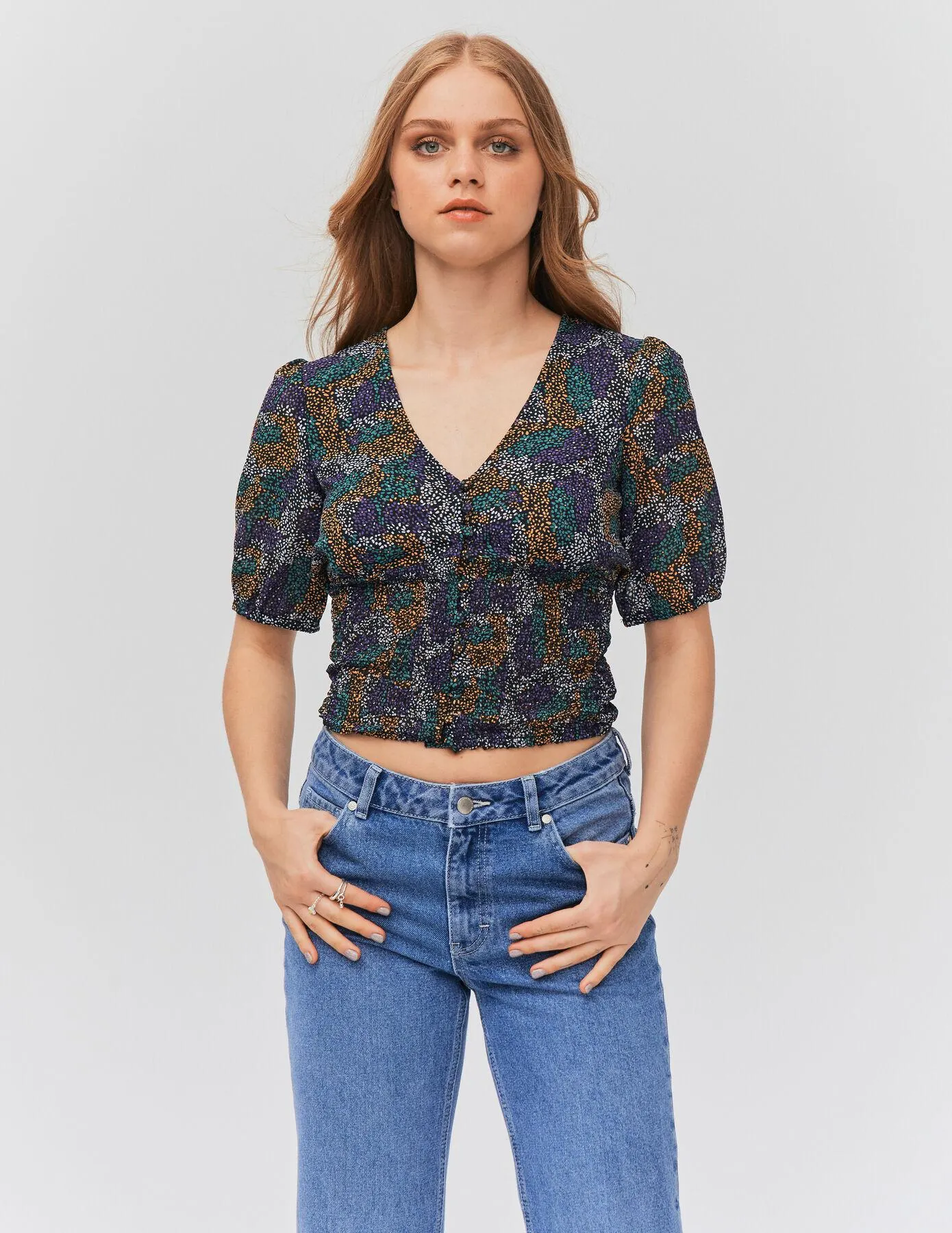 Chemisier fluide imprimé - Multicolore