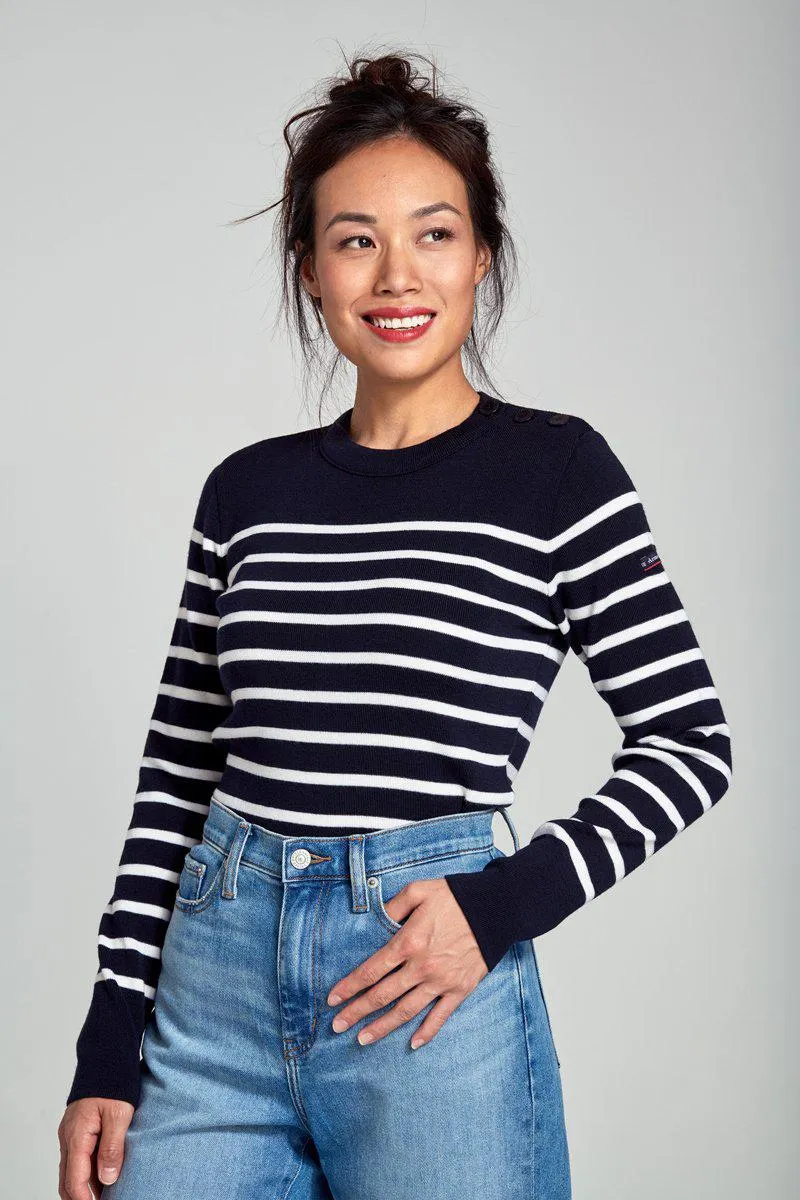 Pull marin rayé "Briac" - laine mérinos