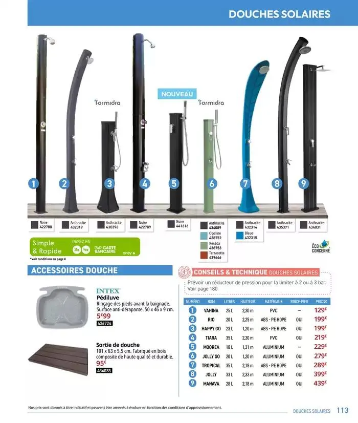 Les plaisir de l'eau Piscine,Spa,Arrosage du 10 mars au 31 décembre 2025 - Catalogue page 113