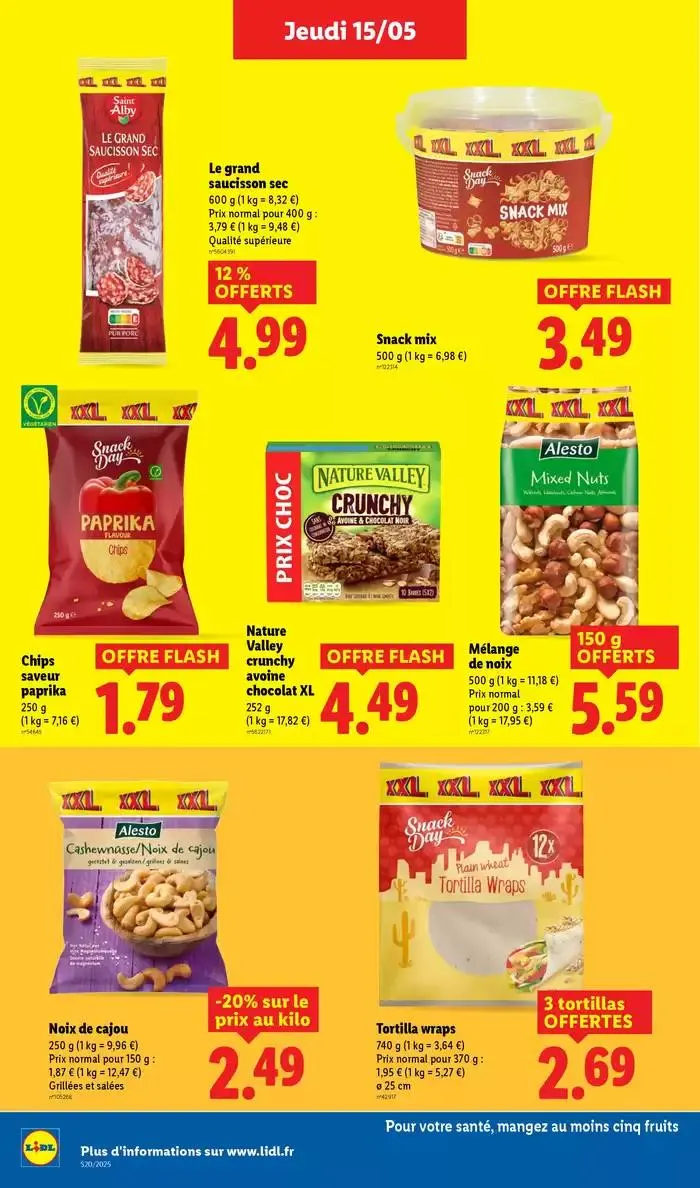 Profitez d'une large sélection de produits à prix réduits chez Lidl ! du 15 mai au 21 mai 2025 - Catalogue page 22