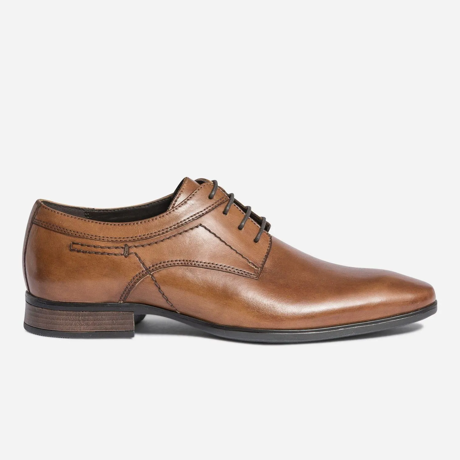 Derby cognac en cuir