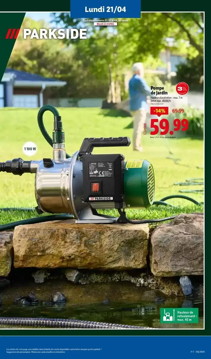 Ne manquez pas les ventes de jardinage et textile ce jeudi chez Lidl du 21 avril au 24 avril 2025 - Catalogue page 9