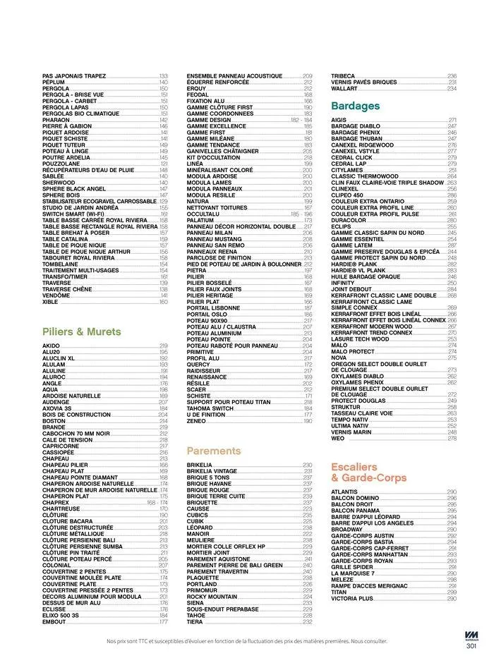 Extériéurs du 14 mars au 20 janvier 2026 - Catalogue page 301