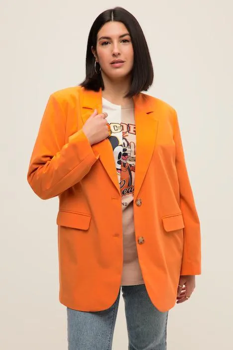 Blazer oversized, col à revers, manches longues