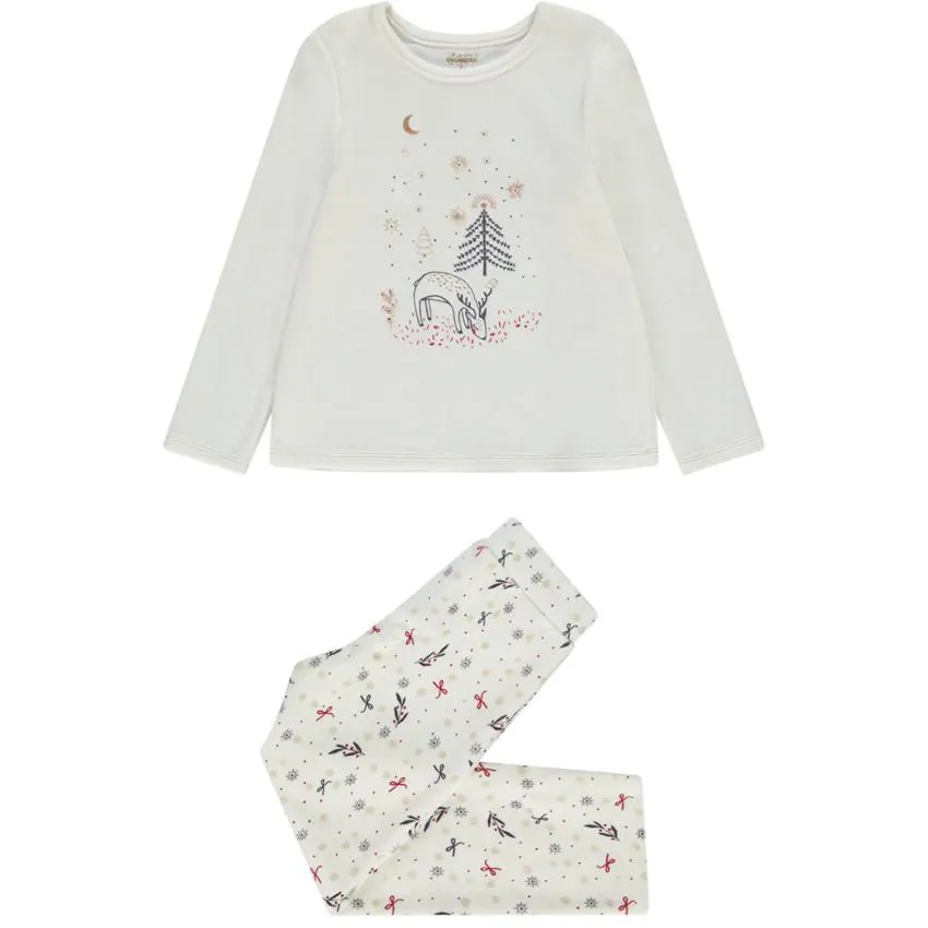 Pyjama 2 pièces en velours Noël pour fille