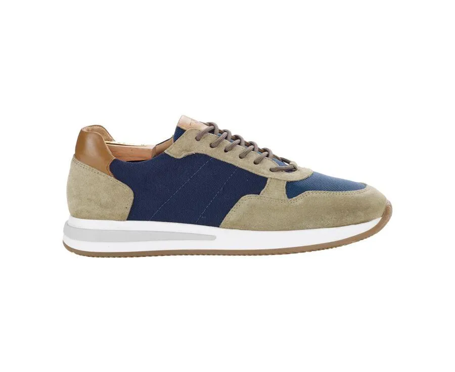 Sneakers homme Navy et velours kaki - NIRRANDA II