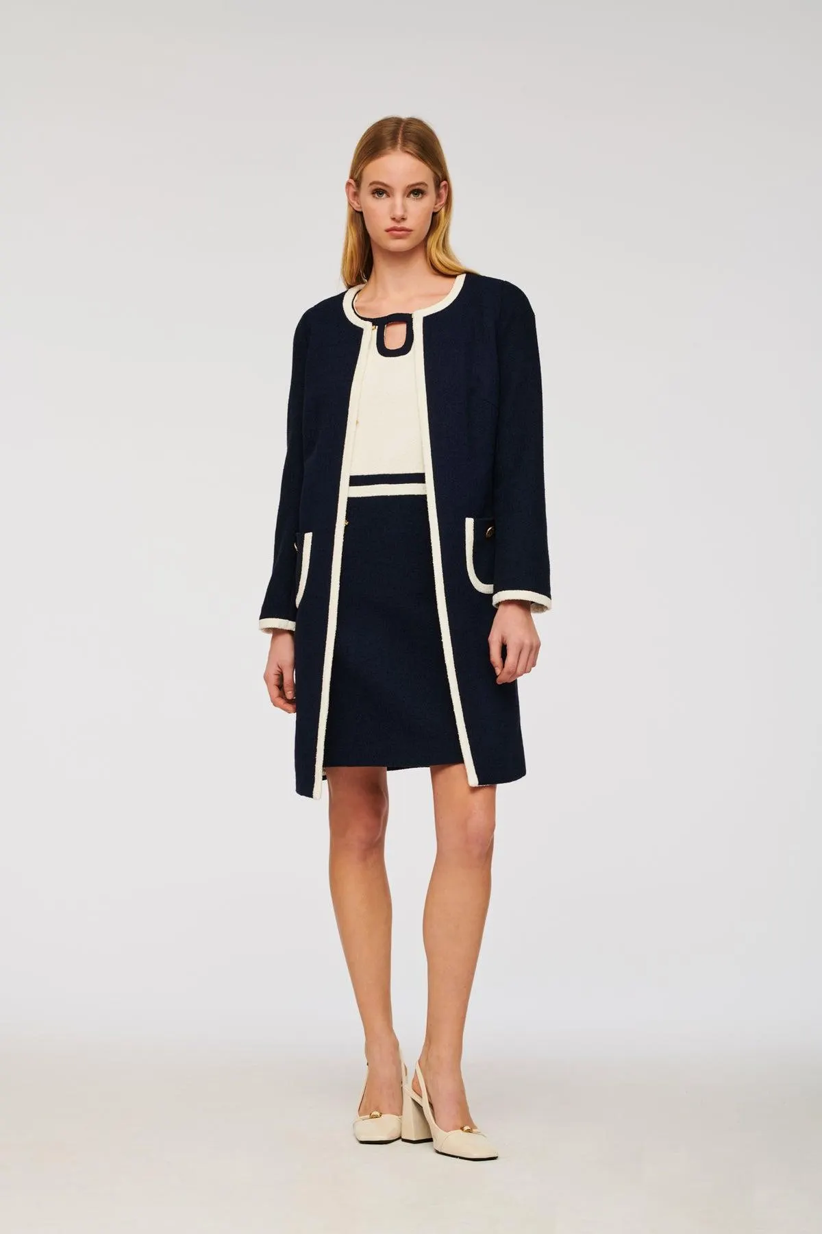 Veste longue en bouclette de coton