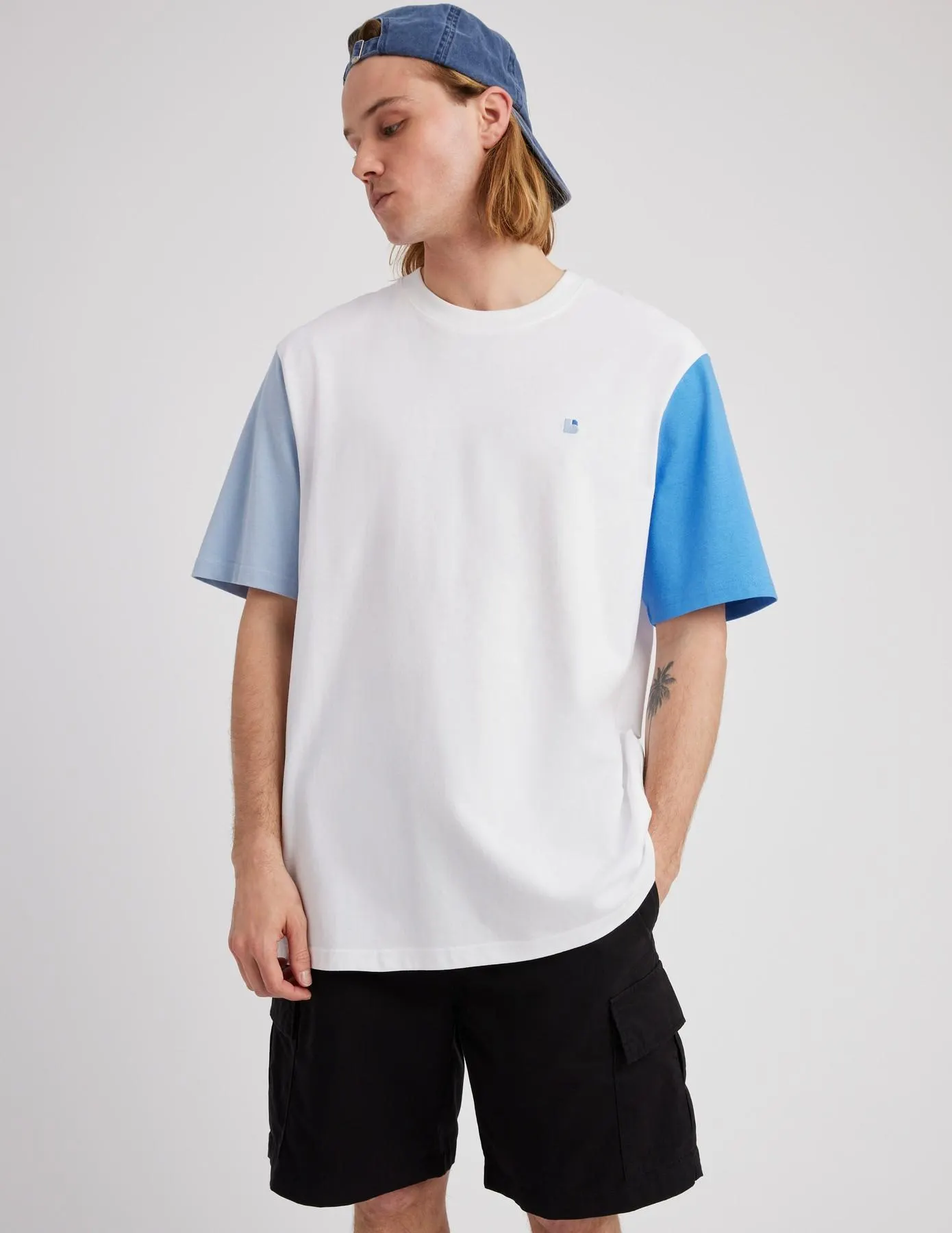 T-shirt épais colorblock - Blanc