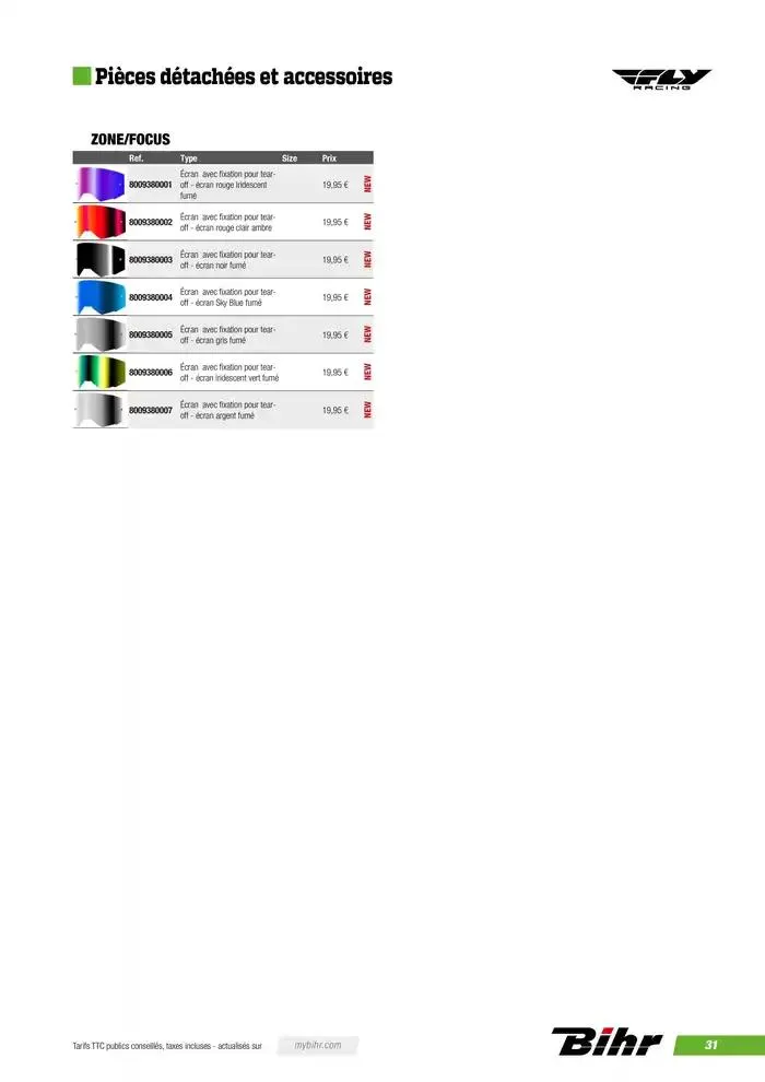 FLY RACING 2025 du 20 novembre au 31 août 2025 - Catalogue page 33