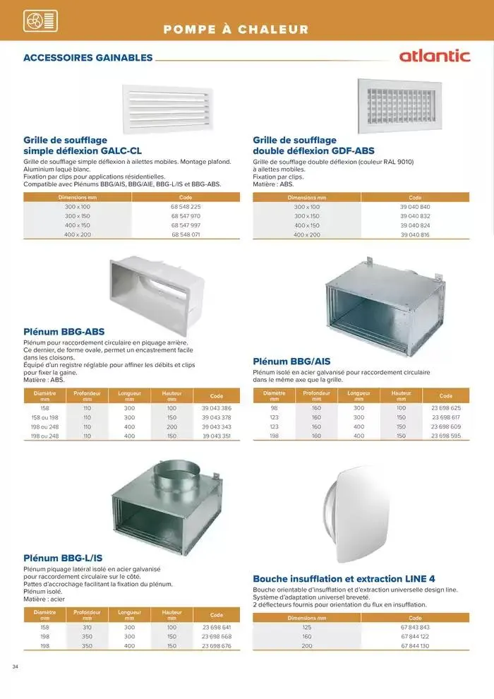 L'UNIVERS CHAUFFAGE, CLIMATISATION & PHOTOVOLTAÏQUE du 1 janvier au 31 décembre 2026 - Catalogue page 34