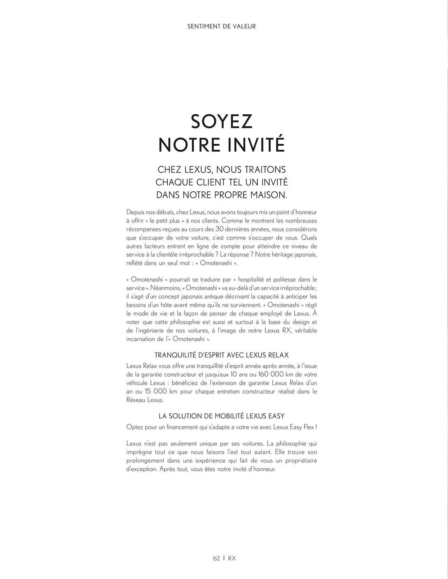 Catalogue Lexus du 21 décembre au 31 mars 2024 - Catalogue page 62