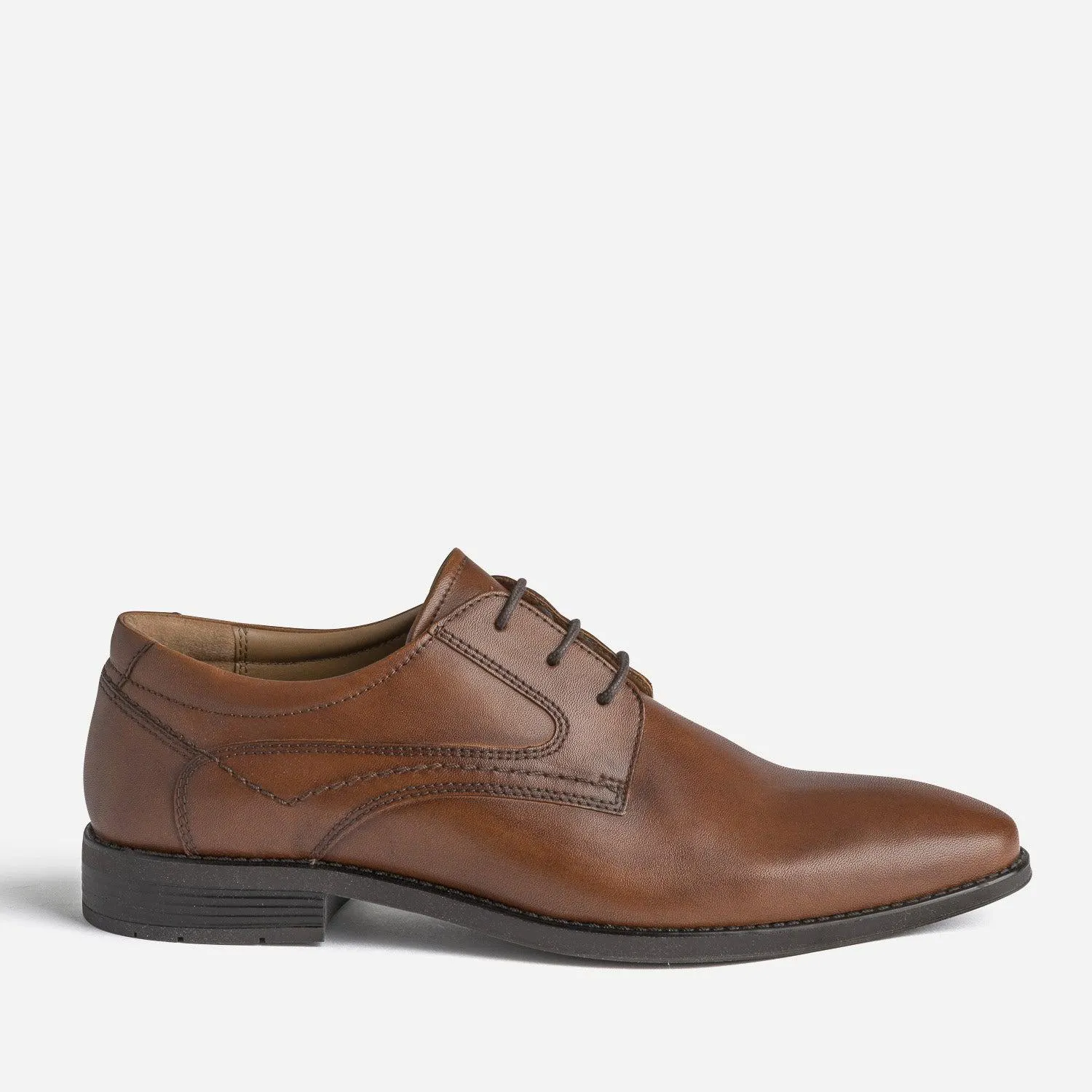 Derby marron en cuir