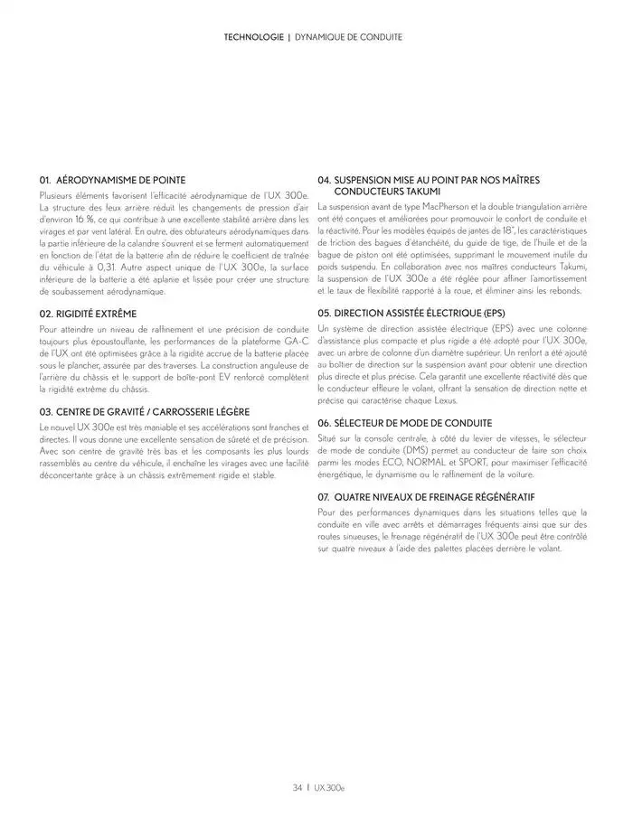 Lexus NOUVEL UX 300e du 27 mars au 27 mars 2026 - Catalogue page 34