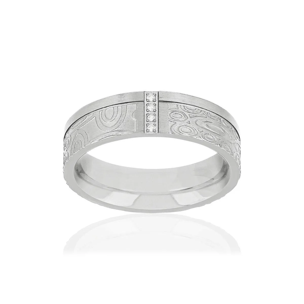 Alliance acier gravé cercle 6 mm