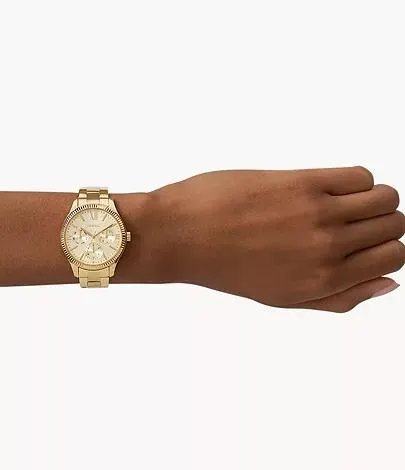 Montre multifonction Rye en acier inoxydable doré