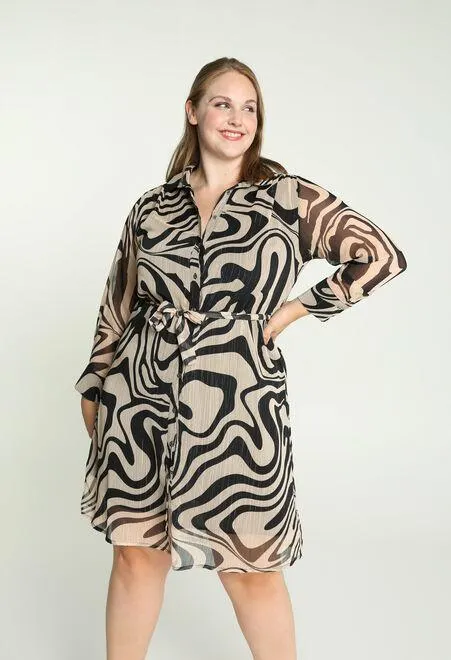 Robe chemise en voile avec lurex