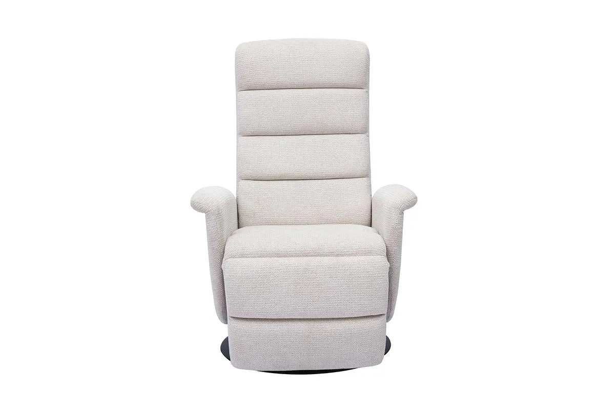 Fauteuil pivotant relax manuel en tissu chenille beige NELSON