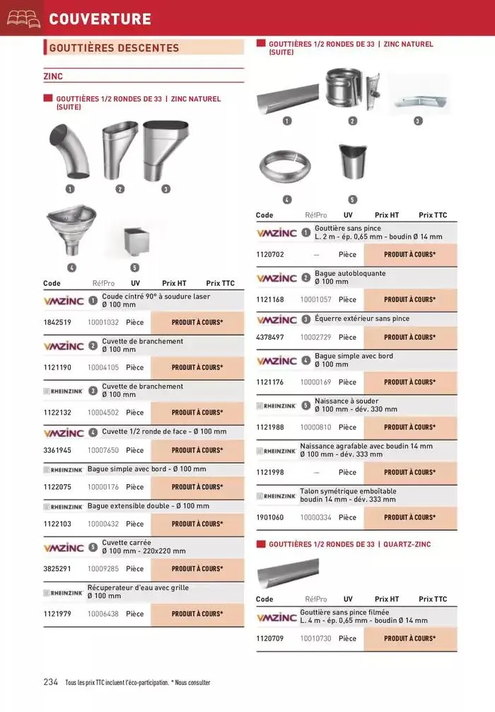 Matériaux 2025 du 1 janvier au 31 décembre 2025 - Catalogue page 234