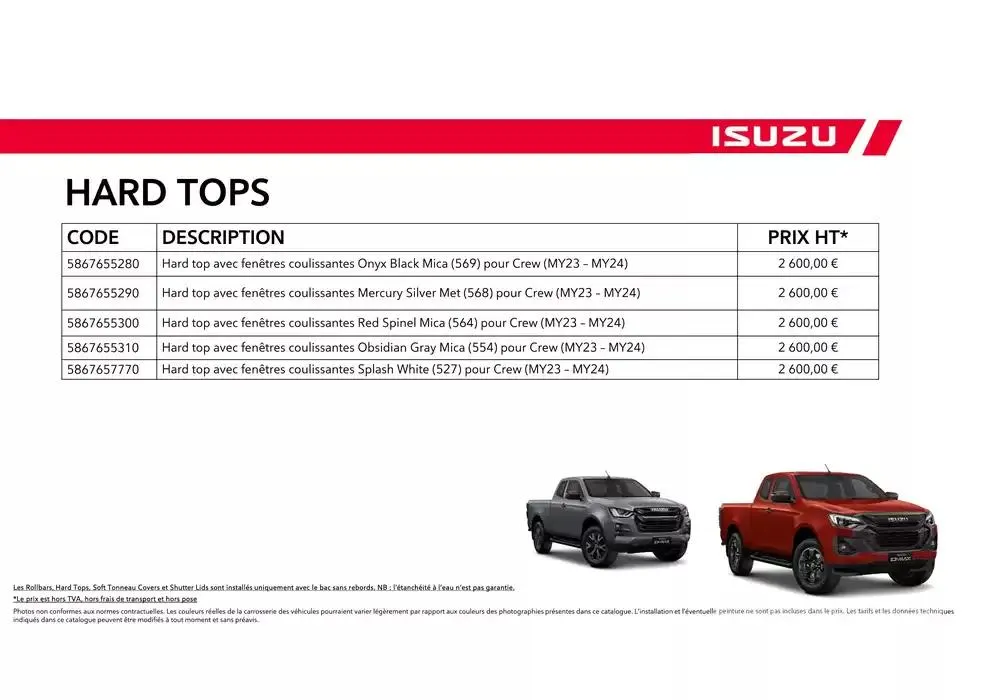 ISUZU SPACE N60B Accessoires du 15 octobre au 15 octobre 2025 - Catalogue page 11