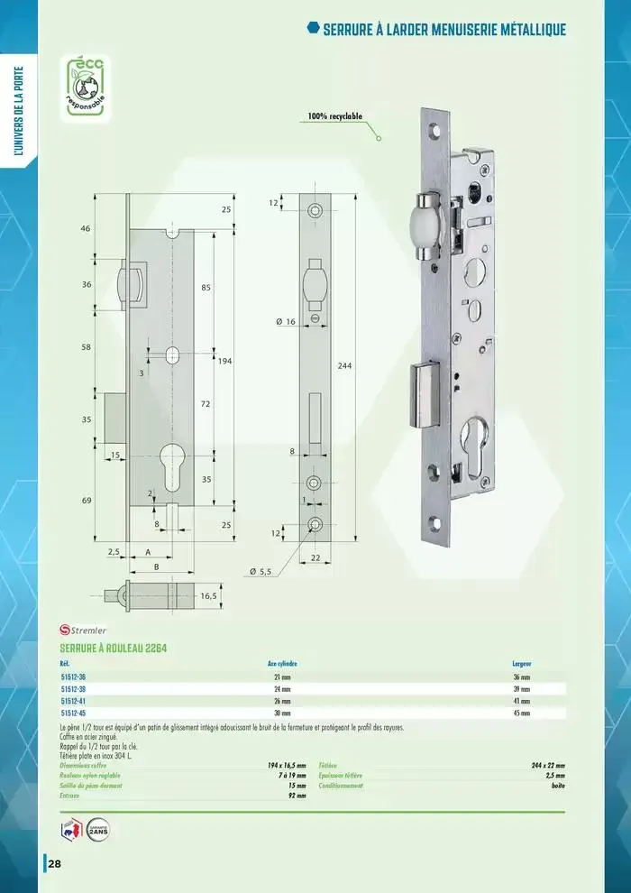Guide Quincaillerie Serrurerie 2025 - 2026 du 1 avril au 1 avril 2026 - Catalogue page 30