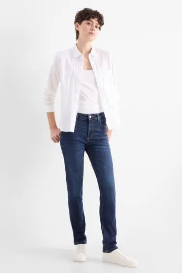 Slim jeans - mid-rise waist - shaping jeans - LYCRA®