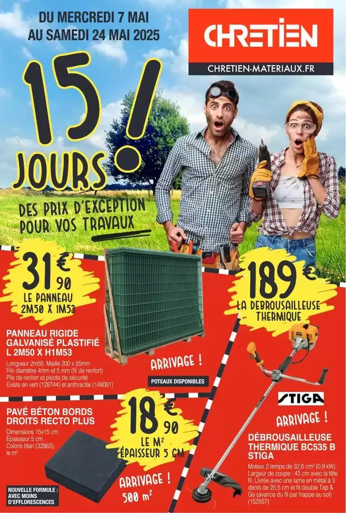 15 JOURS DE PRIX D'EXCEPTION POUR VOS TRAVAUX ! du 7 mai au 24 mai 2025 - Catalogue page 1