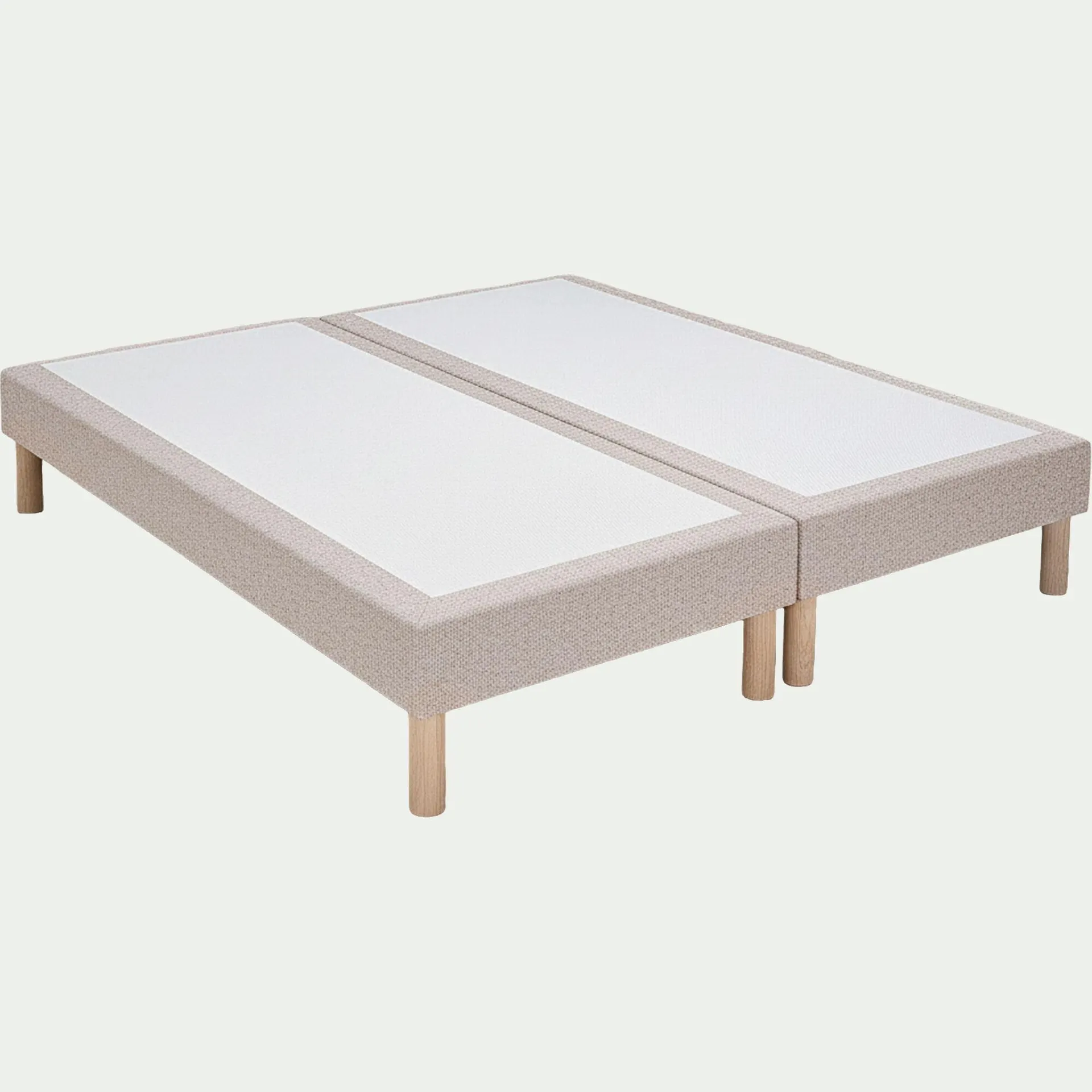 Sommier tapissier 2x80x200cm - beige moyen