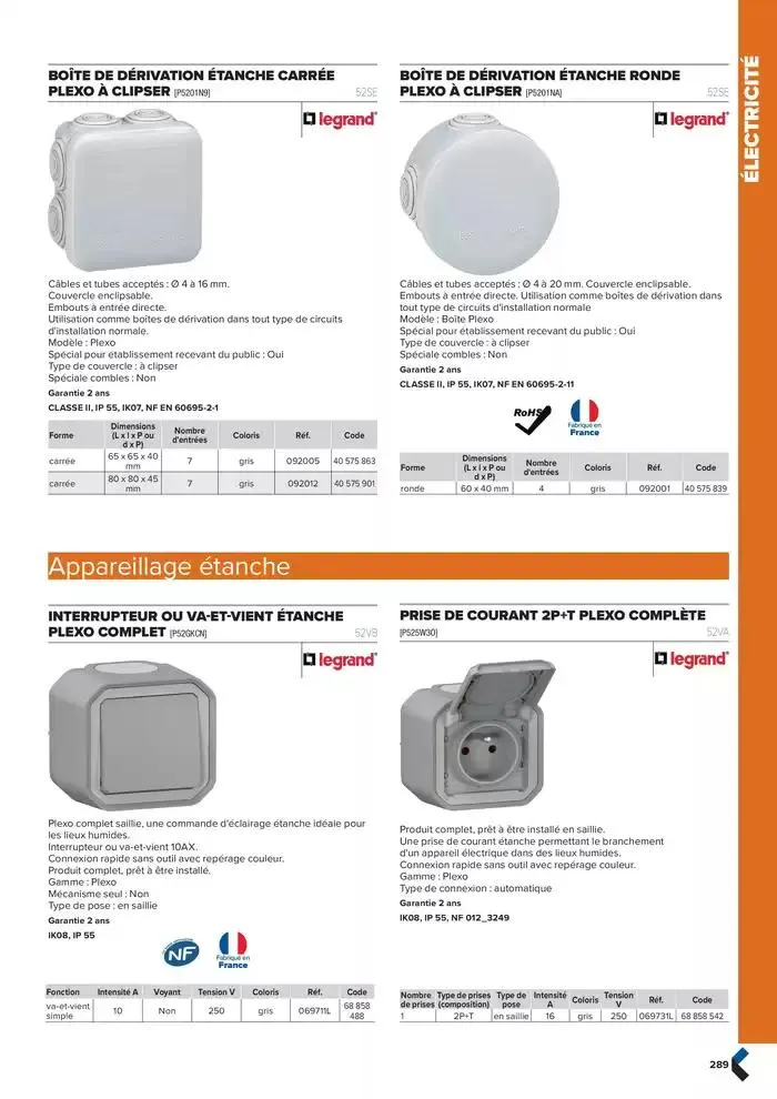 Catalogue génie climatique & sanitaire | Édition 2024-2025 du 2 octobre au 31 décembre 2025 - Catalogue page 289