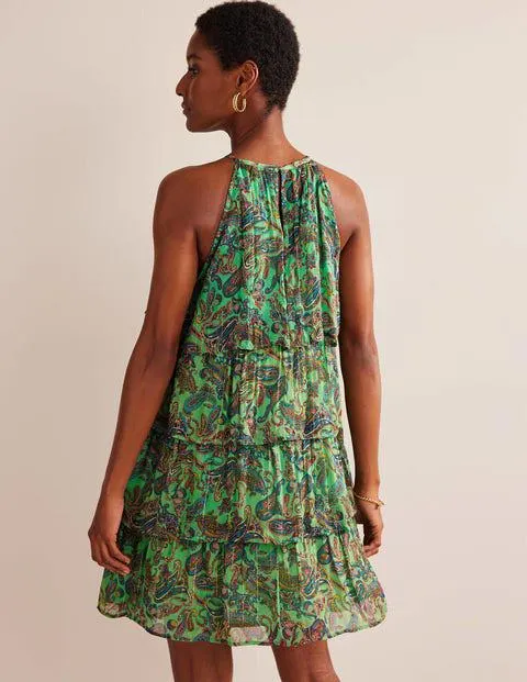 Mini-robe dos-nu à volants